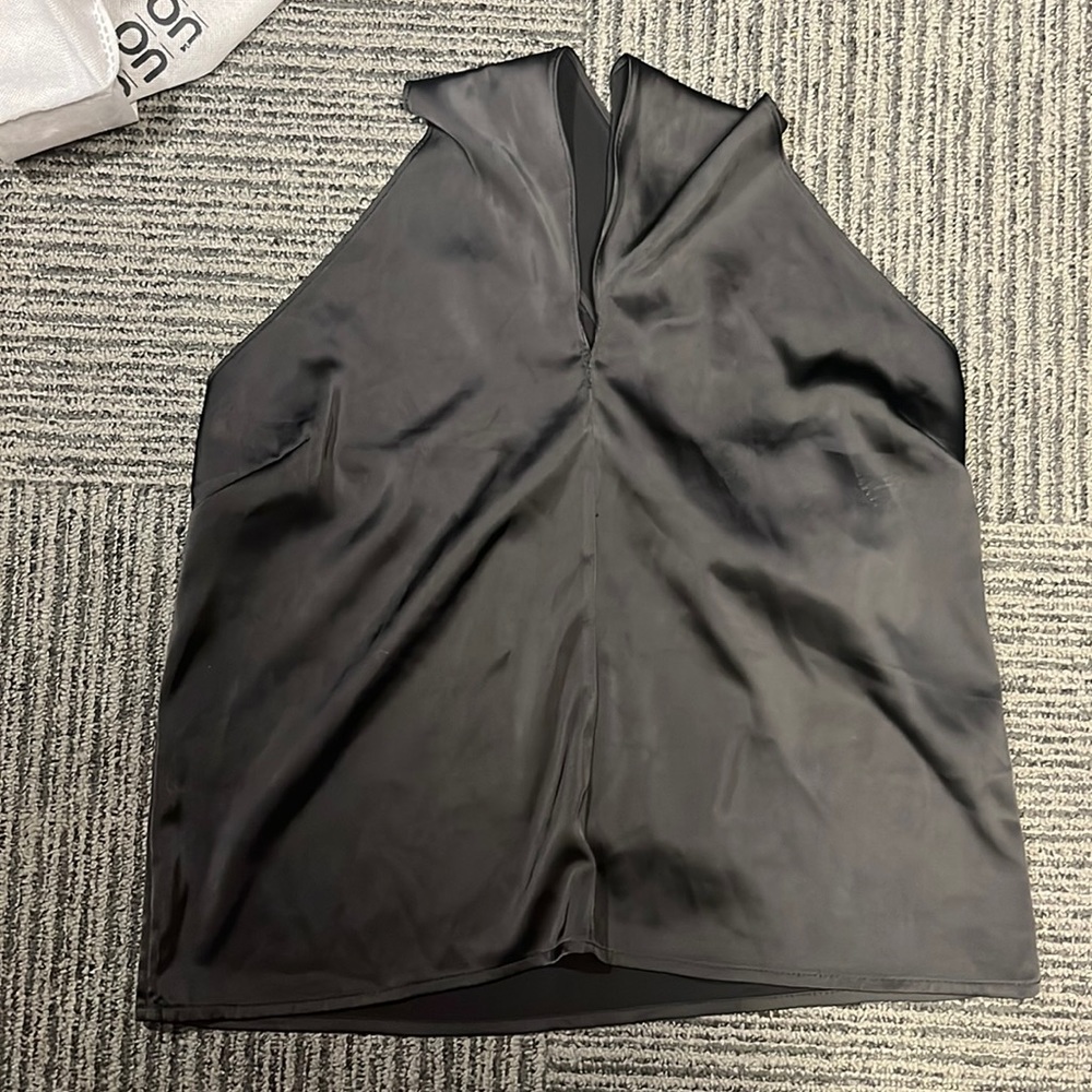 Black silk tank top Nasty Gal